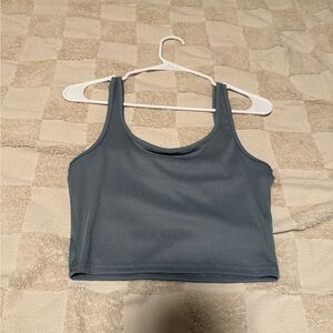 Gray Ribbed Crop Top